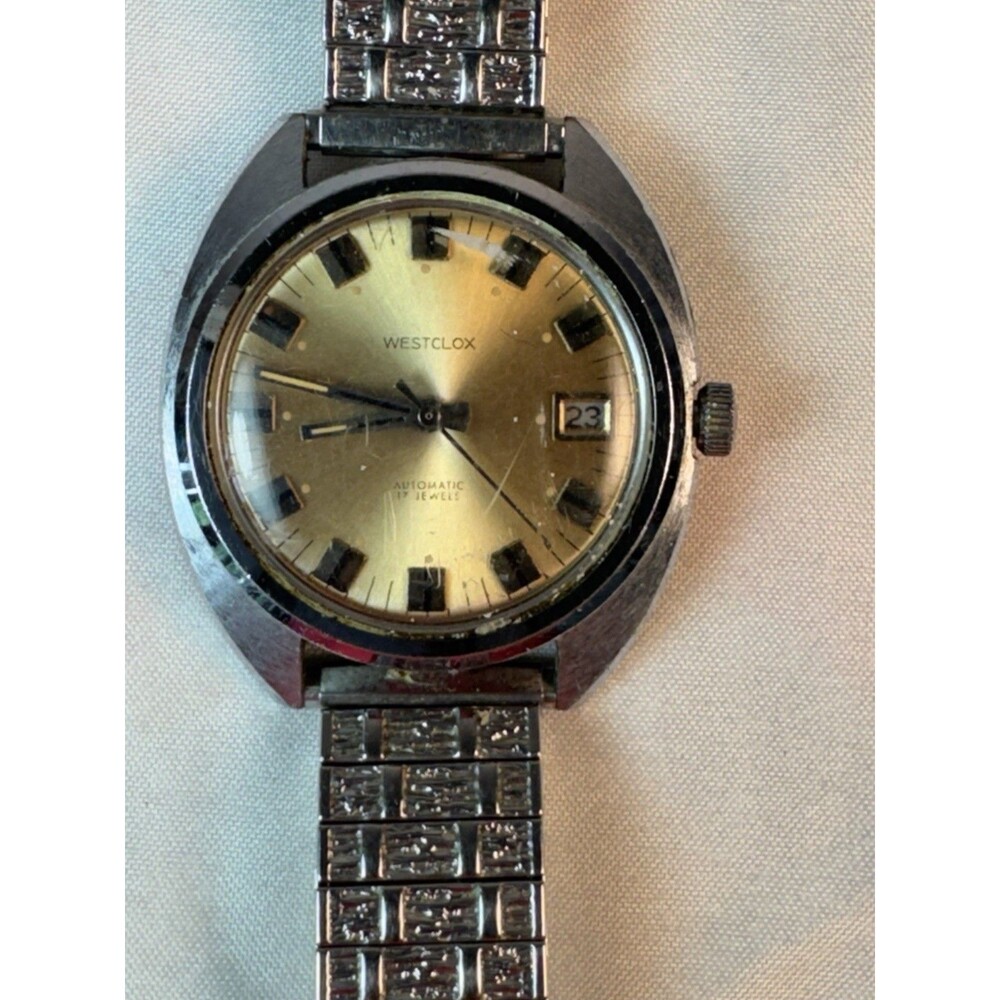 Vintage Westclox 17 Jewels Automatic Watch Speidel Band - Unisex Running